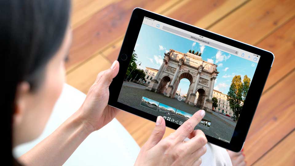 Virtueller München Panorama Stadtrundgang auf dem iPad