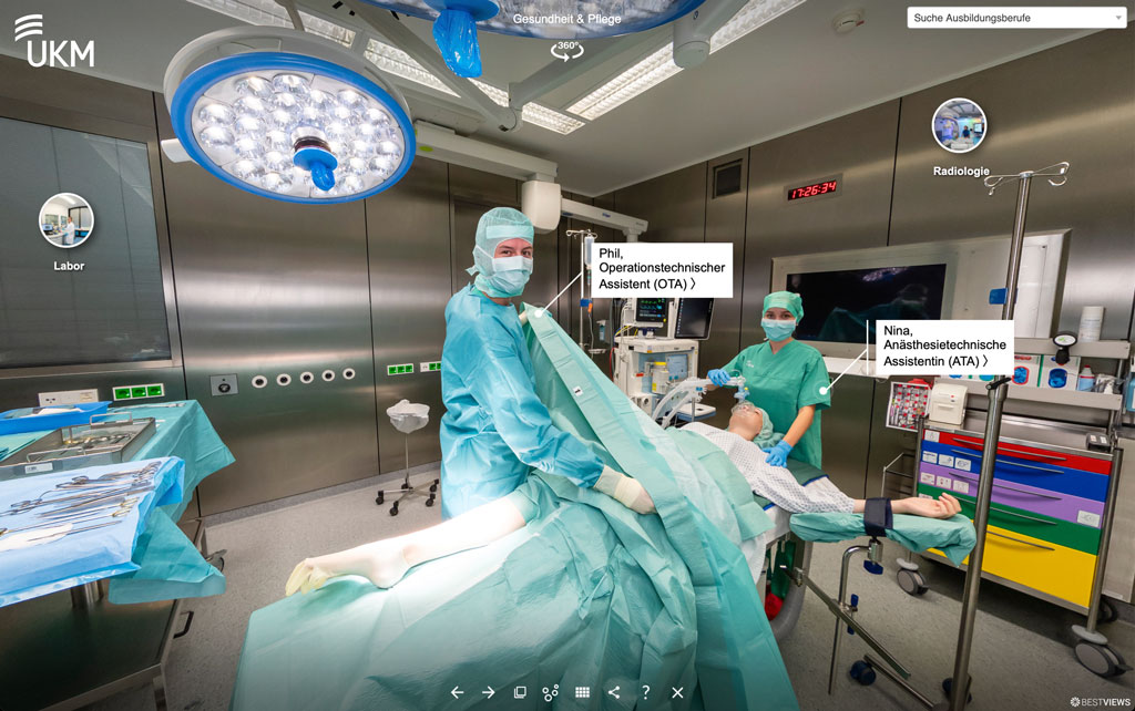 Virtuelles Recruitung durch den Ausbildungscampus der Uni Klinik UKM Münster