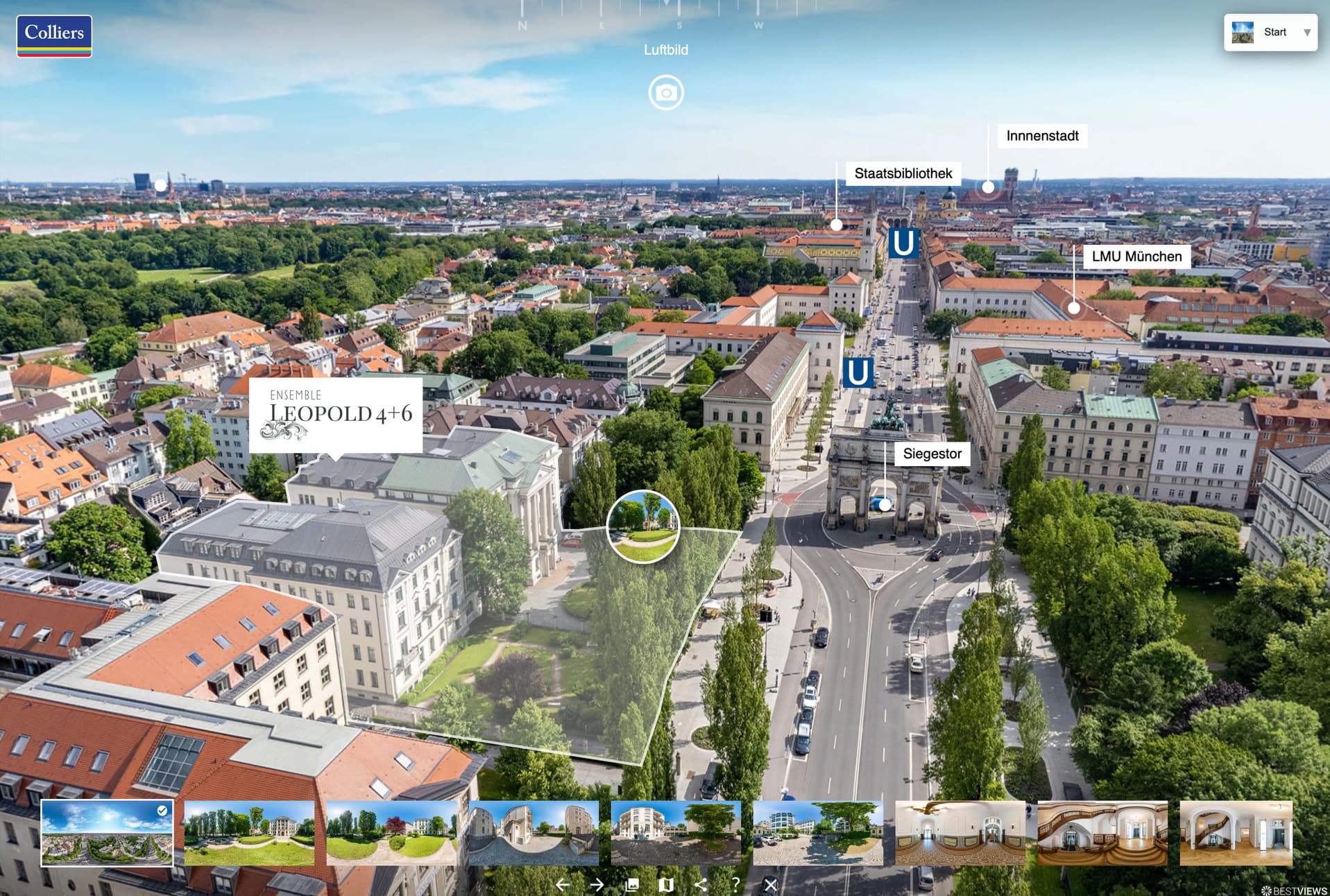 3D Rundgang Immobilien für Colliers München