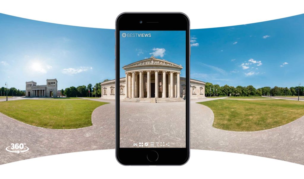 Panorama Rundgang Kunstareal München auf dem Smartphone erleben.